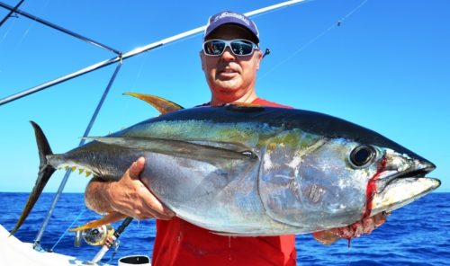 Alberto et son thon jaune de 27kg - Rod Fishing Club - Ile Rodrigues - Maurice - Océan Indien