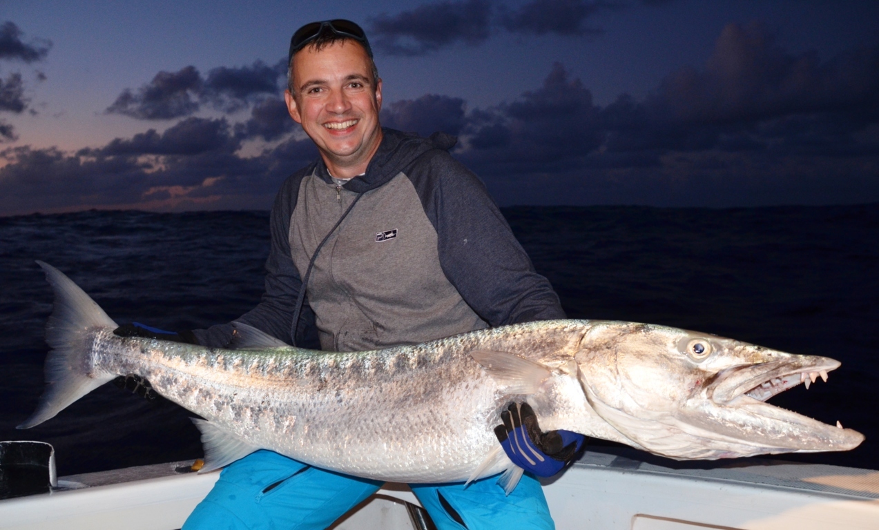 Big barracuda on night jigging - Rod Fishing Club - Rodrigues Island - Mauritius - Indian Ocean Big barracuda on night jigging - Rod Fishing Club - Rodrigues Island - Mauritius - Indian Ocean