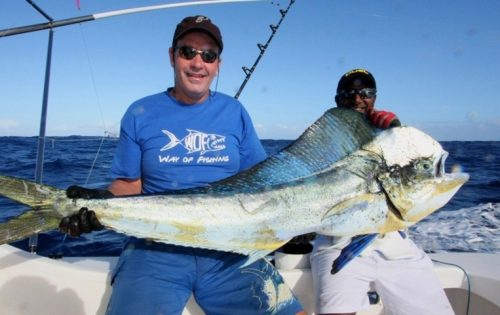 Bruno et sa dorade coryphène - Rod Fishing Club - Ile Rodrigues - Maurice - Océan Indien