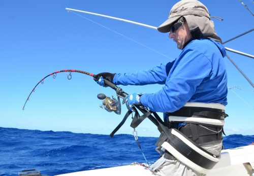 Claudius en combat - Rod Fishing Club - Ile Rodrigues - Maurice - Océan Indien