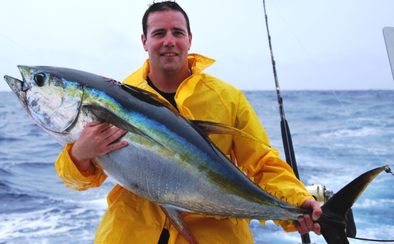 David and yellowfin tuna - Rod Fishing Club - Rodrigues Island - Mauritius - Indian Ocean