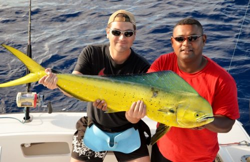 Fabrice et sa dorade coryphène - Rod Fishing Club - Ile Rodrigues - Maurice - Océan Indien