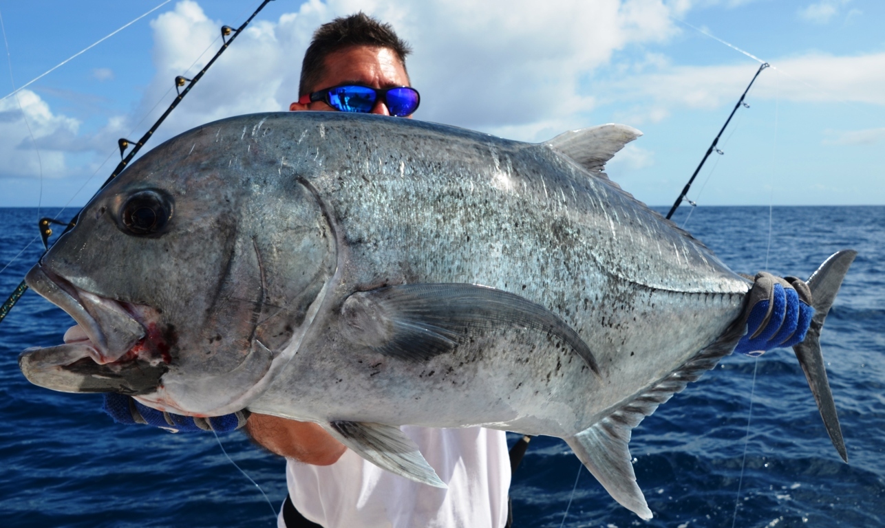 GT or Giant trevally - Rod Fishing Club - Rodrigues Island - Mauritius - Indian Ocean
