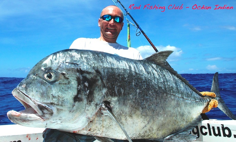 Igor and his trevally of 40kg- Rod Fishing Club - Rodrigues Island - Mauritius - Indian Ocean