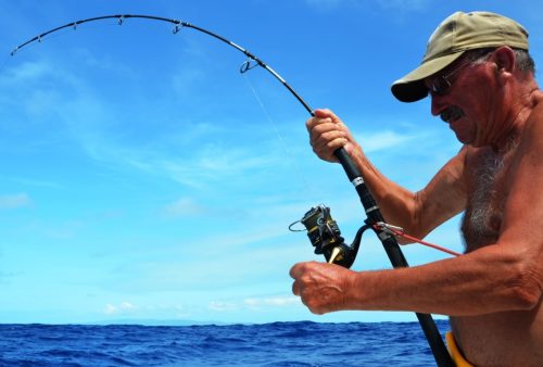 Jean en combat - Rod Fishing Club - Ile Rodrigues - Maurice - Océan Indien