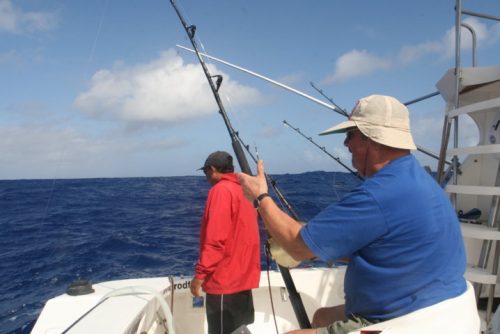 Paulus au siège de combat - Rod Fishing Club - Ile Rodrigues - Maurice - Océan Indien