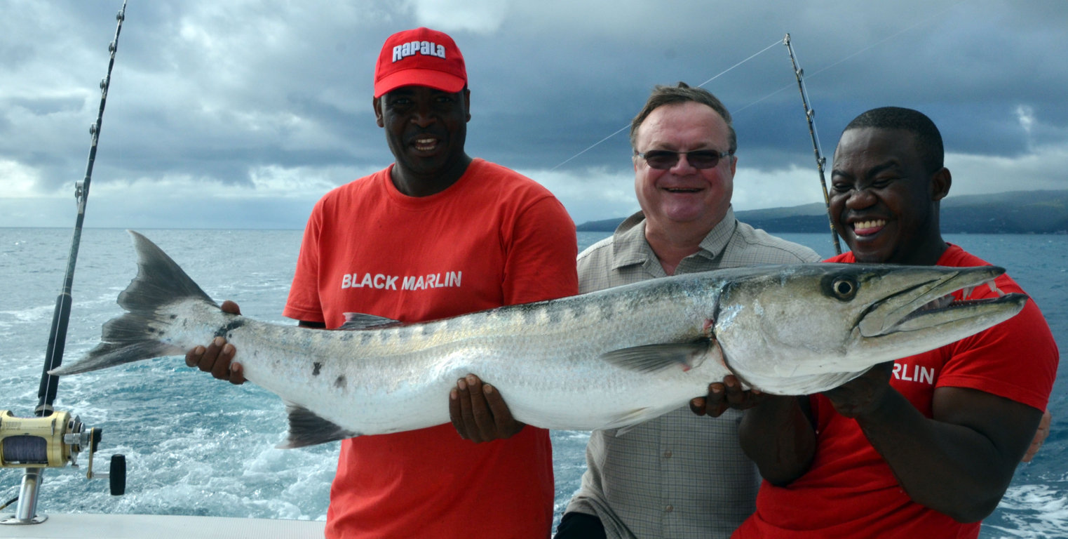Pierre and his barracuda - Rod Fishing Club - Rodrigues Island - Mauritius - Indian Ocean
