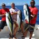 beau triplé de thons jaunes - Rod Fishing Club - Ile Rodrigues - Maurice - Océan Indien