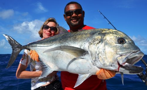 carangue ignobilis de 20kg relâchée - Rod Fishing Club - Ile Rodrigues - Maurice - Océan Indien