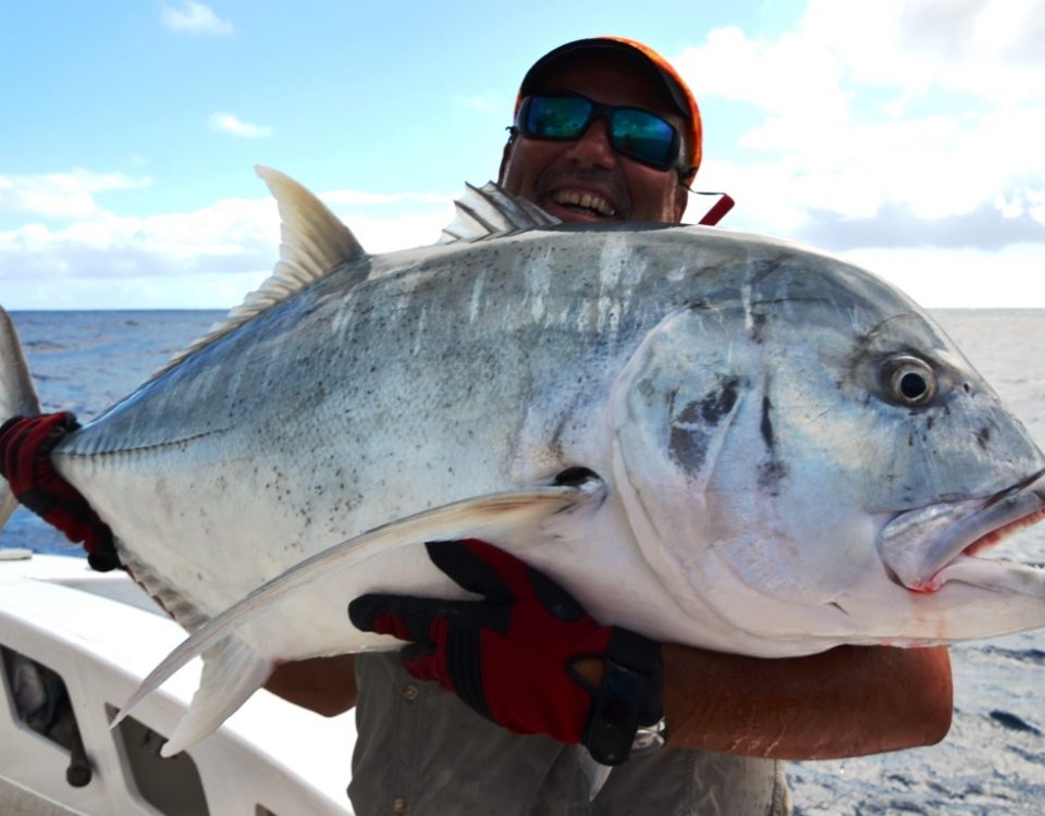 carangue ignobilis ou GT relâchée - Rod Fishing Club - Ile Rodrigues - Maurice - Océan Indien