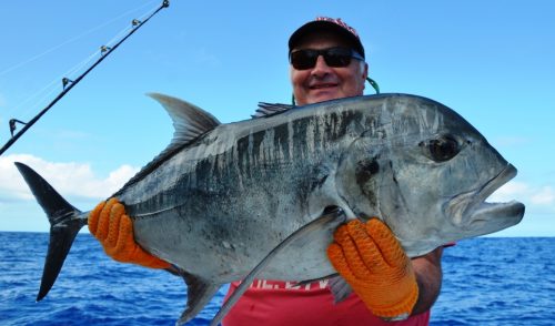 carangue ignobilis ou GT relâchée - Rod Fishing Club - Ile Rodrigues - Maurice - Océan Indien