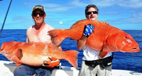 doublé de grosses babones en jigging - Rod Fishing Club - Ile Rodrigues - Maurice - Océan Indien