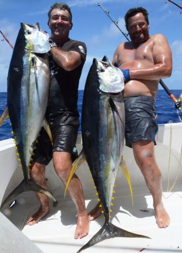 doublé de thons jaune - Rod Fishing Club - Ile Rodrigues - Maurice - Océan Indien
