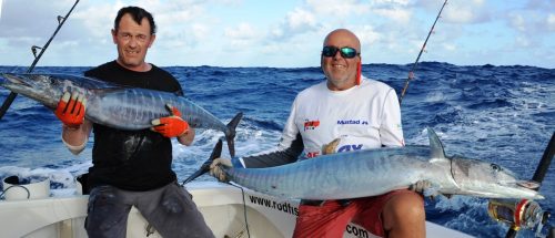 doublé de wahoos - Rod Fishing Club - Ile Rodrigues - Maurice - Océan Indien