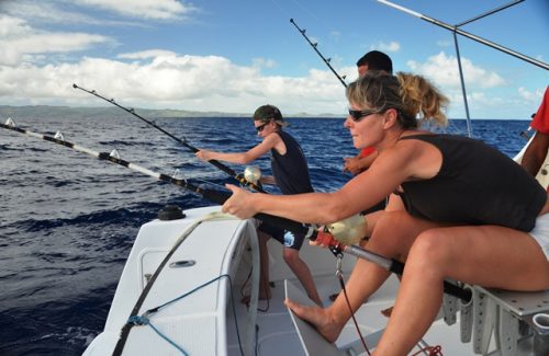 en combat - Rod Fishing Club - Ile Rodrigues - Maurice - Océan Indien