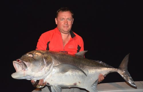 grosse carangue ignobilis relâchée par Eduard en jigging - Rod Fishing Club - Ile Rodrigues - Maurice - Océan Indien