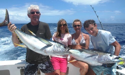 jolis thons jaunes - Rod Fishing Club - Ile Rodrigues - Maurice - Océan Indien.