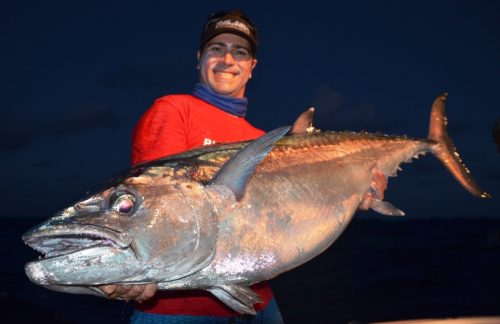 thon à dents de chien de 28kg en pêche à l'appât - Rod Fishing Club - Rodrigues Island - Mauritius - Indian Ocean