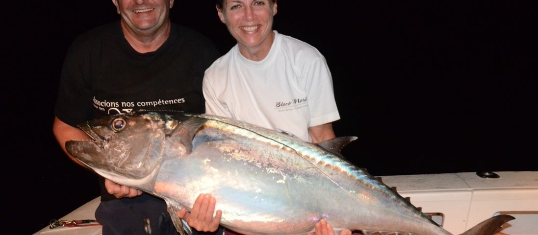 thon à dents de chien nocturne pour Christine - Rod Fishing Club - Ile Rodrigues - Maurice - Océan Indien