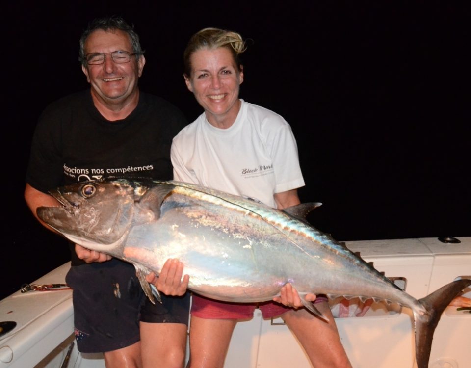 thon à dents de chien nocturne pour Christine - Rod Fishing Club - Ile Rodrigues - Maurice - Océan Indien