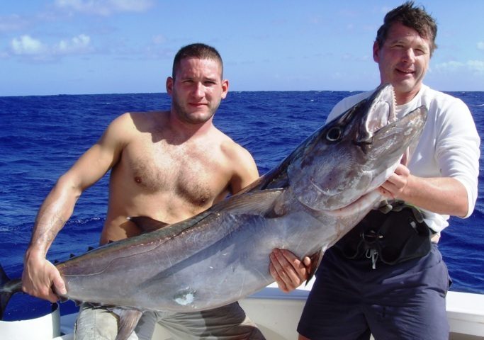 thon à dents de chien de 42kg - Rod Fishing Club - Ile Rodrigues - Maurice - Océan Indien