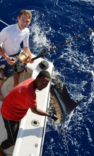 voilier au bateau - Rod Fishing Club - Ile Rodrigues - Maurice - Océan Indien
