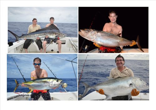 voilier, doggy, thon jaune et carangue - Rod Fishing Club - Ile Rodrigues - Maurice - Océan Indien