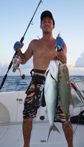 1jig, 2 hooks and 2 fishes for Tal - Rod Fishing Club - Rodrigues Island - Mauritius - Indian Ocean