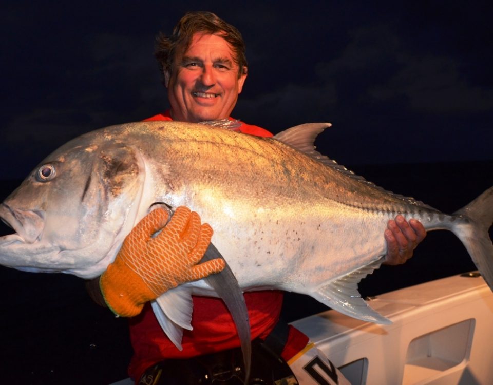 25kg GT released - Rod Fishing Club - Rodrigues Island - Mauritius - Indian Ocean