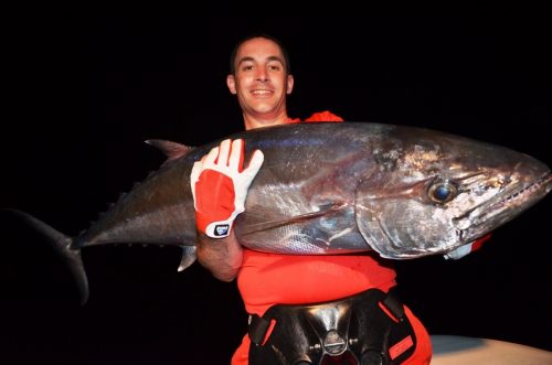 30kg doggy for Loic on jigging at night - Rod Fishing Club - Rodrigues Island - Mauritius - Indian Ocean