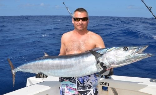 32kg wahoo for Pierre on trolling - Rod Fishing Club - Rodrigues Island - Mauritius - Indian Ocean