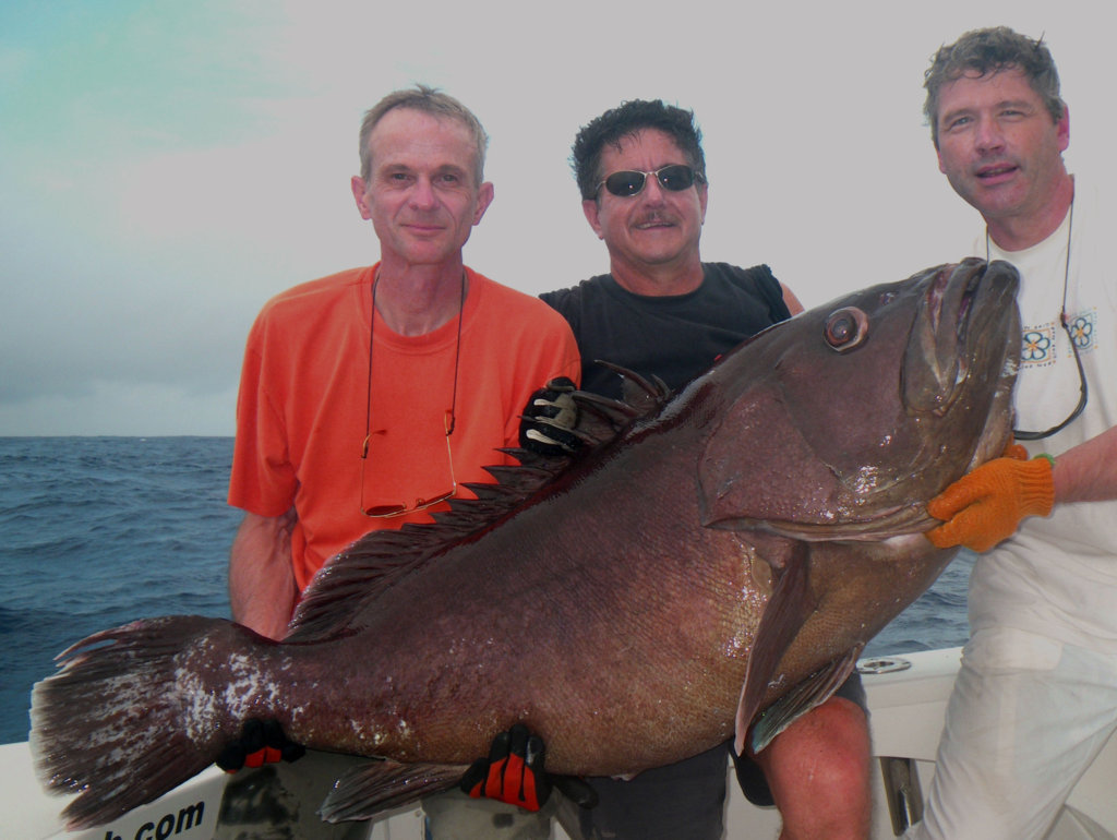 40.5kg grouper at 225m for Claudius on Very Deep Jigging - Rod Fishing Club - Rodrigues Island - Mauritius - India