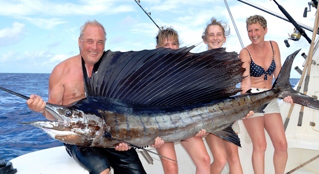 50kg sailfish on trolling - Rod Fishing Club - Rodrigues Island - Mauritius - Indian Ocean