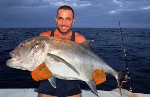 Around 30kg GT released - Rod Fishing Club - Rodrigues Island - Mauritius - Indian Ocean