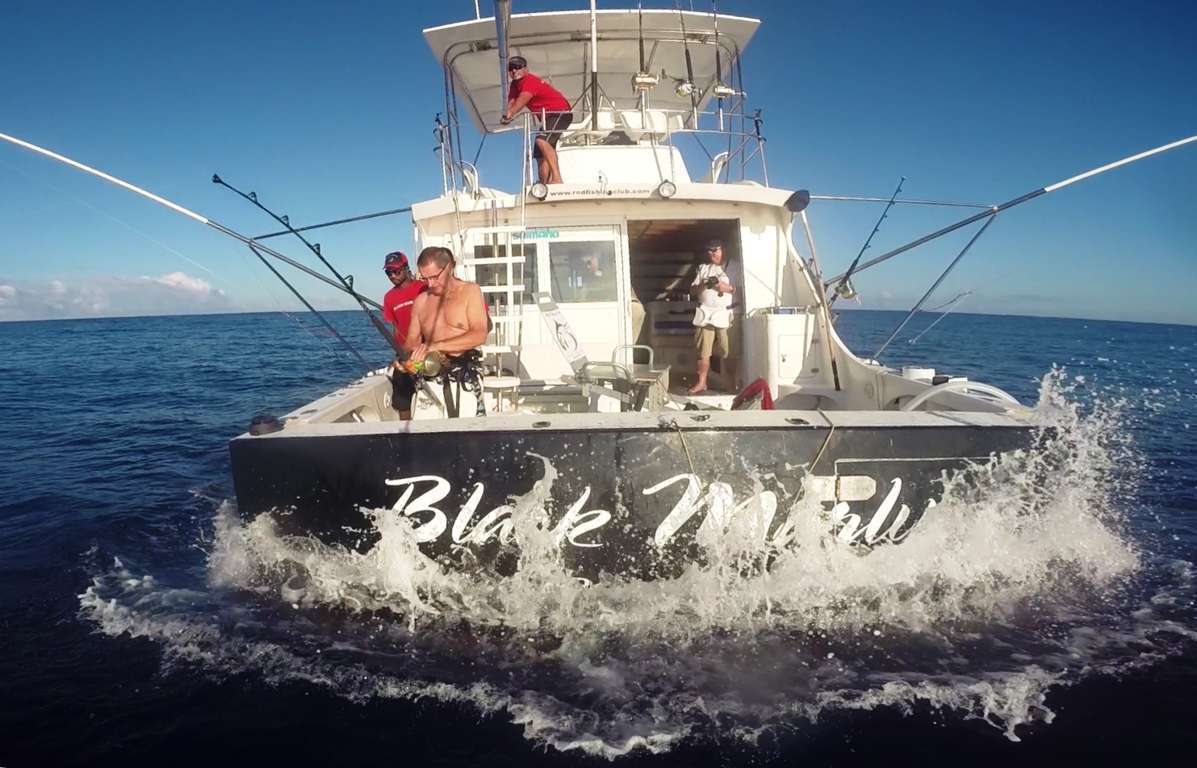 Back of Black Marlin boat - Rod Fishing Club - Rodrigues Island - Mauritius - Indian Ocean