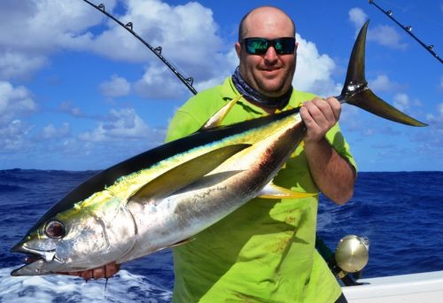 Fabrice and his Yellowfin Tuna - Rod Fishing Club - Rodrigues Island - Mauritius - Indian Ocean