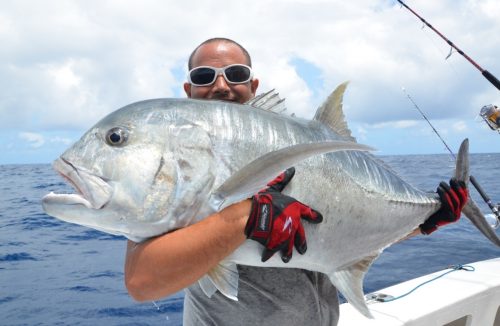 Giant Trevally released by Aviram on jigging - Rod Fishing Club - Rodrigues Island - Mauritius - Indian Ocean