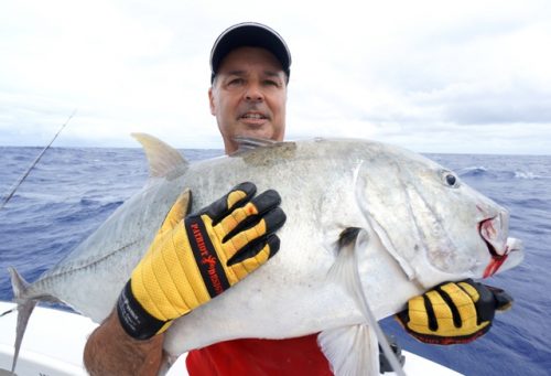 Good GT release by Alberto on jigging - Rod Fishing Club - Rodrigues Island - Mauritius - Indian Ocean