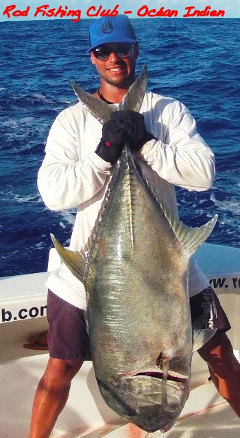 Jeremy and his GT caught on jigging - Rod Fishing Club - Rodrigues Island - Mauritius - Indian Ocean