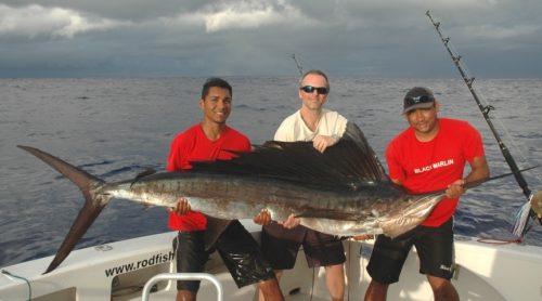 Nice sailfish for Jerome on trolling - Rod Fishing Club - Rodrigues Island - Mauritius - Indian Ocean