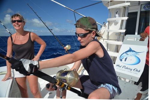 On fighting - Rod Fishing Club - Rodrigues Island - Mauritius - Indian Ocean