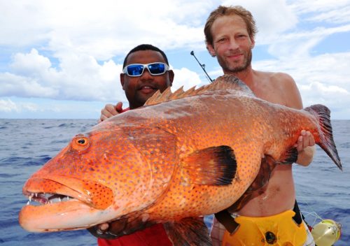 Red coral trout on jigging - Rod Fishing Club - Ile Rodrigues - Maurice - Océan Indien