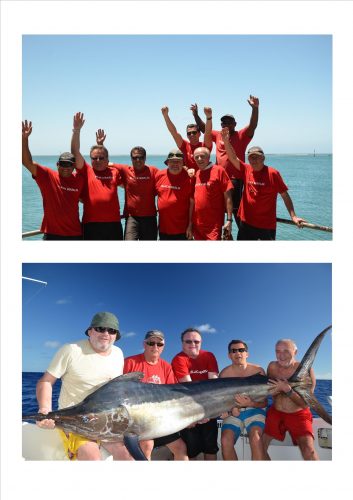 The whole Team and black marlin - Rod Fishing Club - Rodrigues Island - Mauritius - Indian Ocean