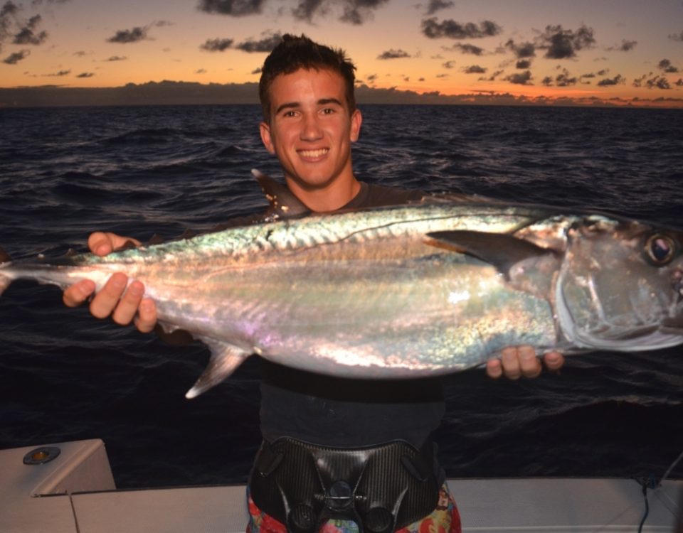 Victor and doggy on jigging - Rod Fishing Club - Rodrigues Island - Mauritius - Indian Ocean