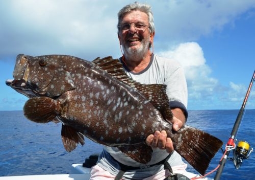 grouper on jigging - Rod Fishing Club - Rodrigues Island - Mauritius - Indian Ocean