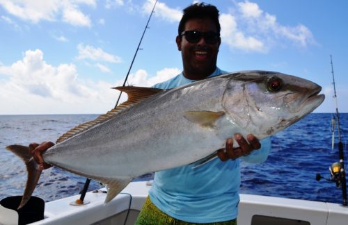 seriola or amberjack for Jacques Yves - Rod Fishing Club - Rodrigues Island - Mauritius - Indian Ocean