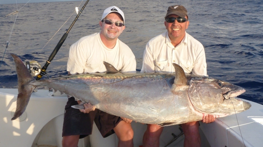 thon à dents de chien de 71kg - Rod Fishing Club - Ile Rodrigues - Maurice - Océan Indien