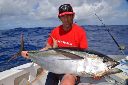 yellowfin tuna on trolling - Rod Fishing Club - Ile Rodrigues - Maurice - Océan Indien