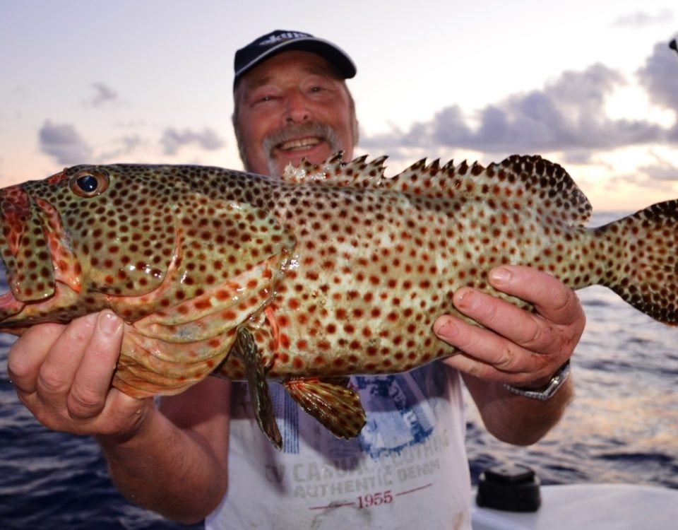 Dre and his grouper son baiting - Nov 2014 - Rod Fishing Club - Rodrigues Island - Mauritius - Indian Ocean