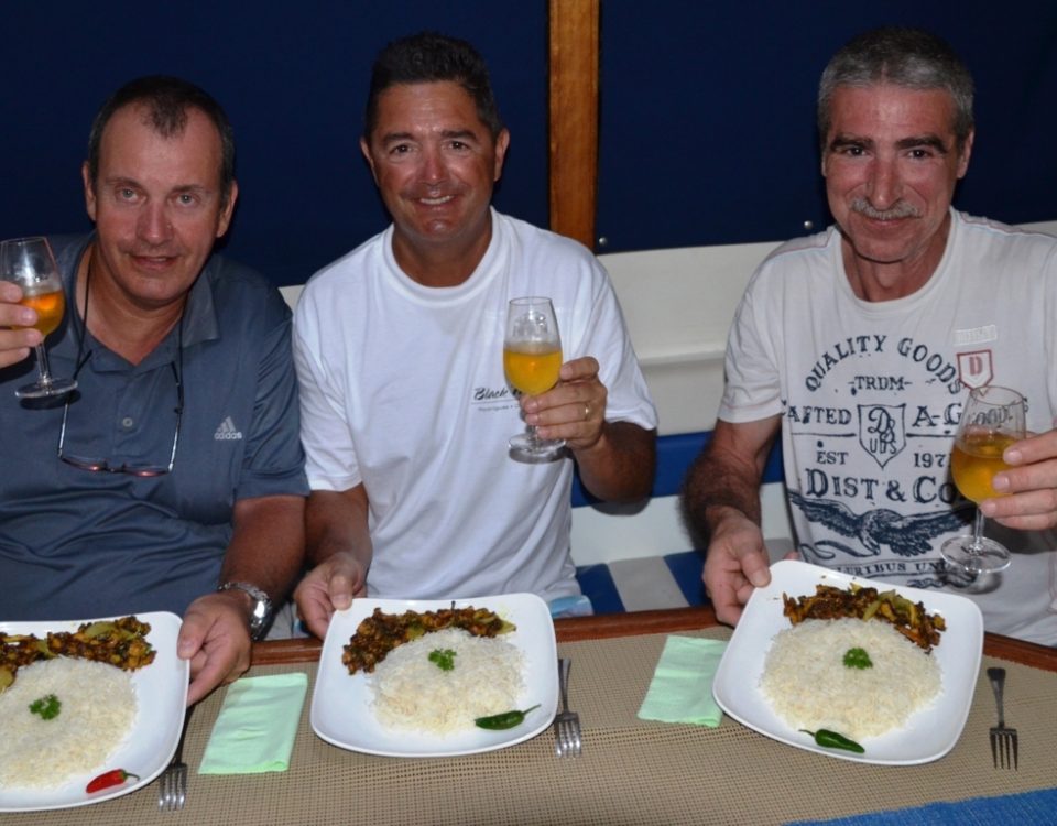 Hot meals aboard Black Marlin - Rod Fishing Club - Rodrigues Island - Mauritius - Indian Ocean